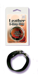 Leather 3 Snap Cock Ring - SE1411-03