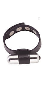 Leather Cockring with Bullet Vibe [Small] ~ SPV-11