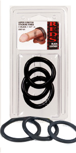 Black Super Flex Cock Rings 1 1/2 Inches - DJ2007-01