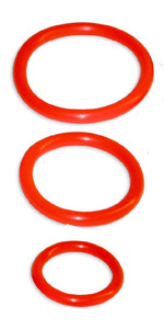 Red Tri-Rings Rubber Cock Ring Set - SE1421-11