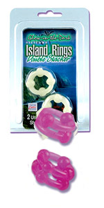 Silicone Island Rings Double Stacker, Pink ~ SE1437-04