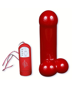 Red Boy Large Vibrating Ballsy Dildo