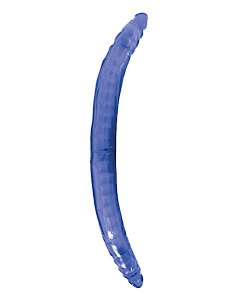 Vibrating Bendable Double Dong Blue