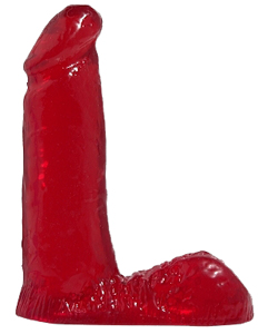 Basix 5 Inch Red Dong with Balls