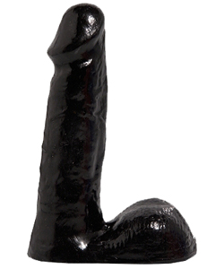 Basix 6 Inch Black Dildo with Balls