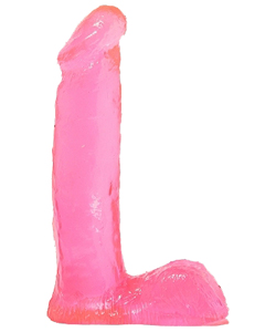 Basix 7.5 Inch Pink Dong with Balls