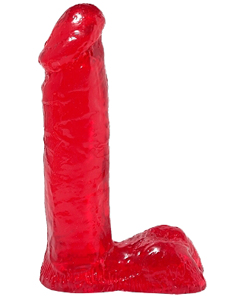 Basix 8 Inch Red Dong with Balls