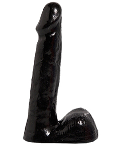 Basix 8 Inch Black Dildo with Balls