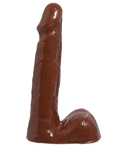 8 Inch Basix Brown Dildo with Balls