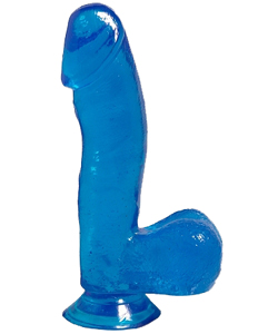 Basix 6.5 Inch Blue Dong with Suction