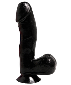 Basix 6.5 Inch Black Dong with Suction