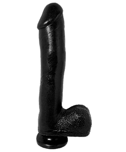 Basix 10 Inch Black Dong with Suction