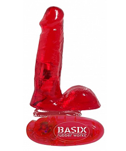 Basix 6 Inch Vibrating Dong Red