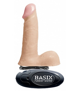 Basix 6 Inch Vibrating Dong Flesh