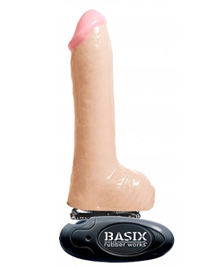Basix 8 Inch Vibrating Dong Flesh
