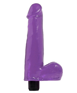 Basix 7.5 Inch Vibrating Dong Purple