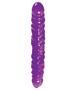 12 Inch Reflective Veined Double Dong Purple