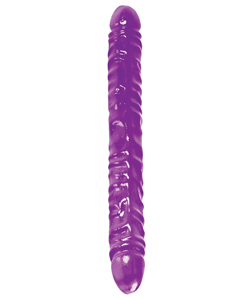 17 Inch Reflective Veined Double Dong Purple