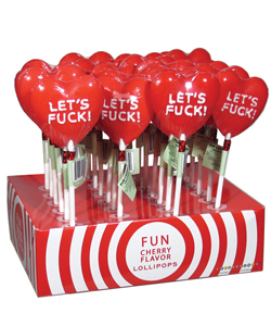 Lets Fuck! Heart Shaped Jumbo Lollipops