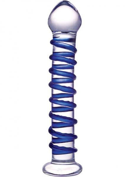 Glas Blue Spiral Dildo