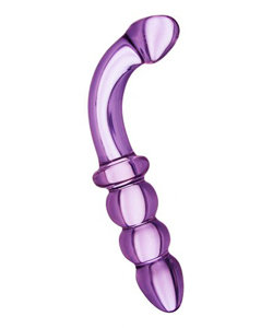 Hamsa Double Ended Glass Wand Purple