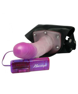 Hollow Vibrating Crystal Jelly Power Cock Strap On Lavender