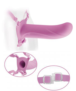 6 Inch Silicone Hollow Strap On Pink