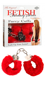Red Furry Handcuffs ~ PD3804-15