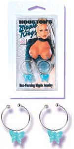 Houstons Blue Butterfly Nipple Rings