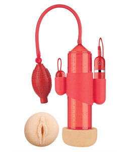 Supreme Vibrating Penis Pump Vagina Red