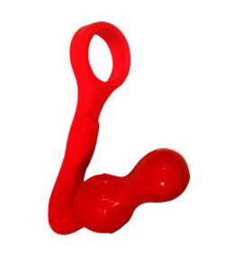 Clencher Cock Ring and Butt Plug Red