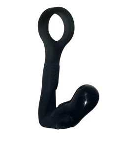Clencher Cock Ring and Butt Plug Black