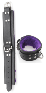 Spartacus Purple Faux Fur Lined Ankle Restraints ~  SPL-8C-2P