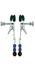 Spartacus Sapphire Blue Beaded Broad Tip Adjustable Clamps ~ SPF-101