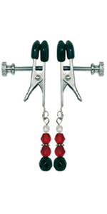 Spartacus Scarlet Red Beaded Broad Tip Adjustable Clamp ~ SPF-102