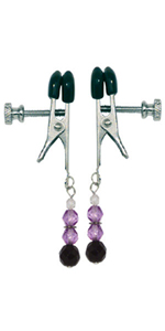 Spartacus Violet Purple Beaded Broad Tip Adjustable Clamp ~ SPF-103