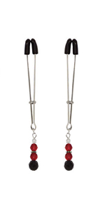 Spartacus Scarlet Red Tweezer Style Beaded Nipple Clamps ~ SPF-105