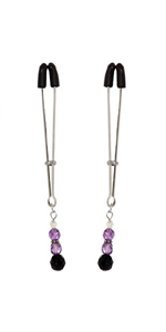 Spartacus Violet Purple Tweezer Style Beaded Nipple Clamps ~ SPF-106