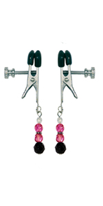 Spartacus Pink Beaded Broad Tip Adjustable Clamps ~ SPF-111