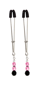 Spartacus Pink Tweezer Style Beaded Nipple Clamps ~ SPF-112