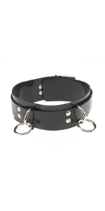 Spartacus Locking Rubber 3 Ring Double Strap Collar ~ SPRUB-9