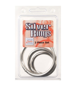 Silver Cock Ring Set ~ 3 PC SET - SE1403-05
