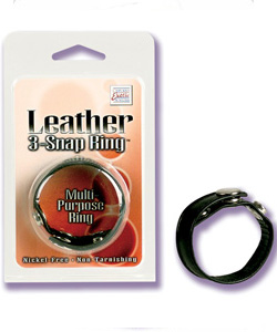 Leather 3 Snap Cock Ring - SE1411-03