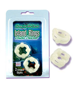 Silicone Island Rings Double Stacker, Glow-In-The-Dark ~  SE1437-00