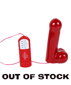 Red Boy Medium Vibrating Ballsy Dildo