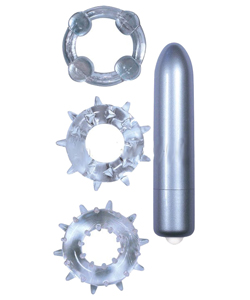 Silicone Pleasure Rings Kit Silver