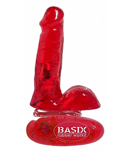 Basix 6 Inch Vibrating Dong Red