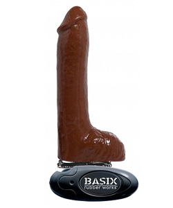 Basix 8 Inch Vibrating Dong Brown