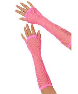 Long Fishnet Gloves Hot Pink[EL-1041F]