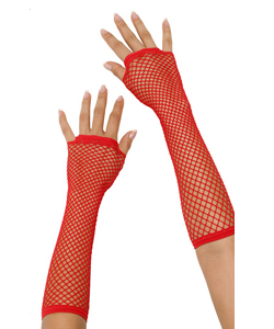 Long Fishnet Gloves Red[EL-1041R]